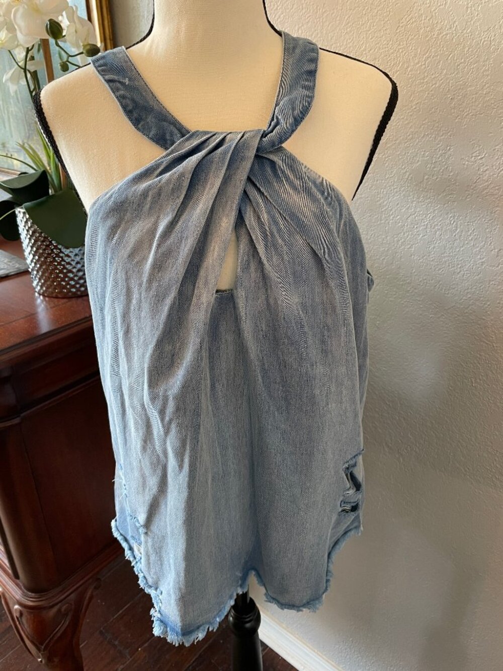 denim top